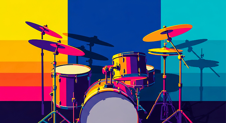 JPG 디자인 감정 예술 음악 컬러 백그라운드 연주 일러스트 세트 공간 표현 모던 그림 작품 심플 드럼 열정 독창 리듬 창의성 국내일러스트 AI일러스트 AI콘텐츠 문화예술 타악기 미술 파일형식