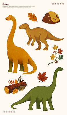 PSD 식물 동물 디자인 예술 컬러 단풍 유적 일러스트 모션 자연 생명 종류 풍경 평화 가을 나뭇가지 공룡 화석 국내일러스트 나무 전통 계절 컨셉 잎 파충류 생태계 파일형식