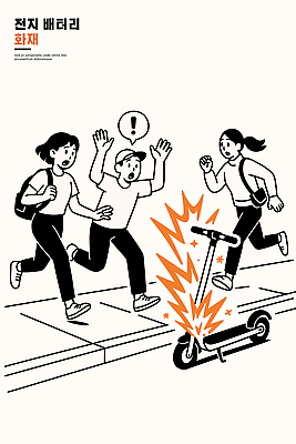 도로 생각 일러스트 경고 안전 놀람 스쿠터 긴급 도시 보행자 전기에너지 위험 폭발 건전지 자연재해 탈출 걱정 충격 소음 반응 신고 국내일러스트 AI파일 감정 길 컨셉 교통시설 표정 소리 에너지 오토바이 재해 파일형식 벡터