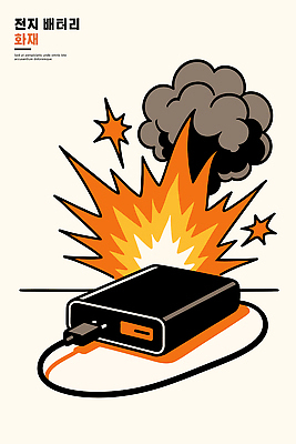 일러스트 기술 경고 안전 에너지 연기 전기에너지 위험 폭발 건전지 예방 화재 소화기 점검 충전 주의사항 충전기 현상 사용방법 국내일러스트 AI파일 컨셉 주의 기계 안전장비 소방 사건 방법 파일형식 벡터