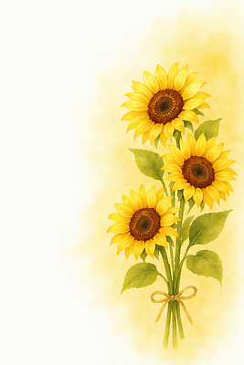JPG 식물 디자인 꽃 예술 백그라운드 일러스트 재료 자연 생명 해바라기 수채화 사랑 일상 여름 노란색 정원 그림 부드러움 화사함 조화 뷰티풀 국내일러스트 AI일러스트 AI콘텐츠 계절 감정 컬러 컨셉 라이프 감각 생태계 파일형식