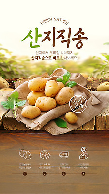 템플릿 음식 채소 자연 식탁 감자 요리 농작물 수확 신선 맛 허브 친환경 질감 지역 산지직송 이미지템플릿 AI파일 식물 컨셉 농업 탁자 환경 생태계 파일형식 벡터 직송