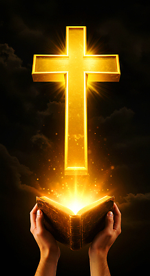 JPG 편집이미지 기독교 종교 상징 십자가 빛 믿음 성경 희망 양손 기도 숭배 영감 의료성형뷰티 이미지편집 AI컴퓨터그래픽 AI콘텐츠 손 감정 종교용품 파일형식