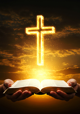 JPG 편집이미지 손 종교 십자가 하늘 빛 평화 믿음 성경 만남 기도 영감 의료성형뷰티 이미지편집 AI컴퓨터그래픽 AI콘텐츠 감정 컨셉 종교용품 신체부위 파일형식