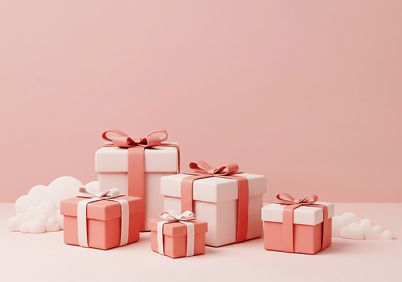 JPG 구름 편집이미지 디자인 기념일 리본 분홍색 백그라운드 포장 선물 장식 상자 귀여움 축하 생일 크기 이미지편집 AI포토 AI콘텐츠 자연요소 컬러 컨셉 이벤트 파일형식