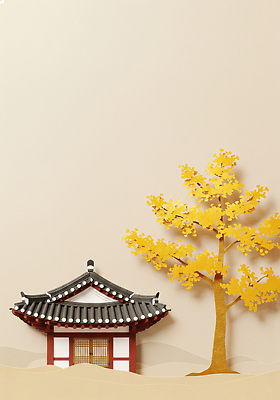 JPG 편집이미지 전통 건축 전통문화 자연 한옥 한국 풍경 노란색 평화 고요 가을 시골 은행나무 뷰티풀 색감 이미지편집 AI포토 AI콘텐츠 나무 한국전통 계절 아시아 문화 컬러 컨셉 고건축 생태계 파일형식