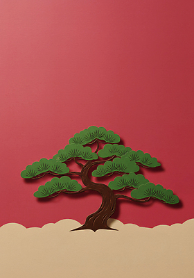 JPG 나무 식물 편집이미지 디자인 예술 컬러 백그라운드 자연 장식 표현 페이퍼아트 조화 뷰티풀 편집실사 AI포토 AI콘텐츠 CG 생태계 파일형식