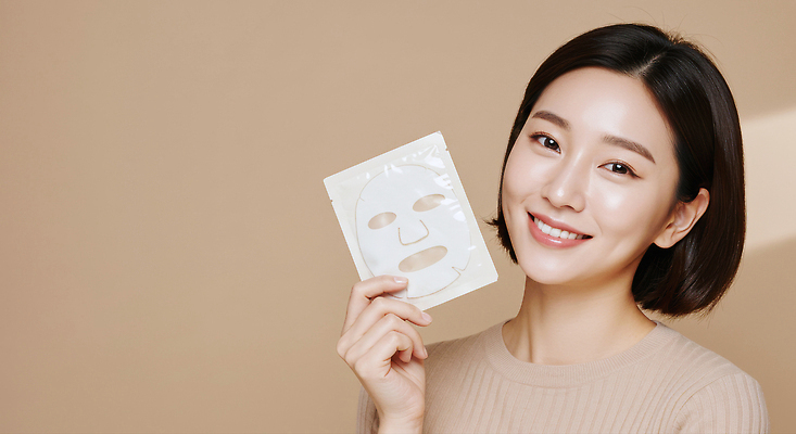 JPG 편집이미지 여자 패션 얼굴 마스크 미소 일상 뷰티 촬영 화장품 피부관리 기초화장품 뷰티풀 의료성형뷰티 갈색배경 편집실사 AI인물포토 AI콘텐츠 백그라운드 표정 사람 라이프 신체부위 갈색 CG 파일형식 AI포토