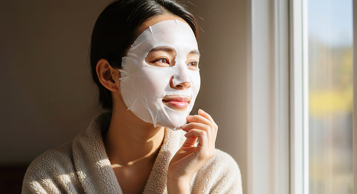 JPG 편집이미지 여자 휴식 따뜻함 표정 일상 생활 뷰티 화장품 신선 편안함 창가 피부관리 스킨케어 마스크팩 의료성형뷰티 편집실사 AI인물포토 AI콘텐츠 컨셉 창문 사람 라이프 감각 CG 팩 파일형식 AI포토