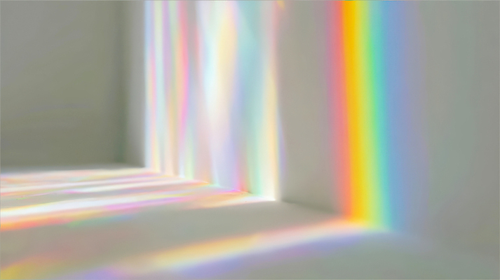 JPG 편집이미지 벽 컬러 무지개 조명 따뜻함 빛 햇빛 평화 공간 방 혼합 뷰티풀 순간 프리즘 환상 편집실사 AI포토 AI콘텐츠 자연요소 컨셉 태양 CG 광학기기 파일형식