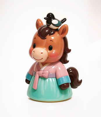 JPG 편집이미지 디자인 문화 인형 한국 장식 귀여움 말_게임 도자기 전통의상 한복 오브젝트 아기자기 편집3D 병오년 붉은말 AI컴퓨터그래픽 AI콘텐츠 한국전통 전통 아시아 컨셉 3D 말_동물 파일형식 2026년