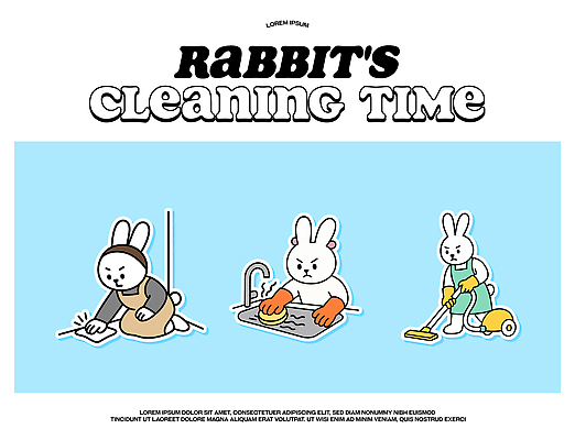 장갑 가사 거실 일러스트 모션 협력 주방 청결 도구 토끼 작업 청소 즐거움 청소기 수세미 물걸레 정리정돈 국내일러스트 AI파일 잡화 감정 포유류 전자제품 반려동물 위생 청소도구 걸레 파일형식 벡터