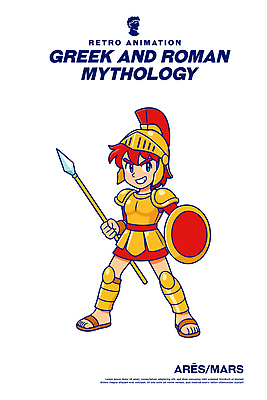 캐릭터 디자인 문화 창 컬러 일러스트 고대문명 표현 역사 로마 그리스 전쟁 신화 방패 전사 갑옷 스타일 아레스 일러캐릭터 AI파일 유럽 무기 이탈리아 신_종교 보호장비 그리스로마신화 파일형식 벡터