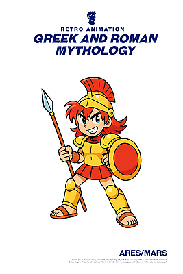 캐릭터 문화 창 컬러 일러스트 표정 판타지 역사 전쟁 방패 전사 그리스로마신화 갑옷 로마신화 액션 아레스 일러캐릭터 AI파일 무기 상상 신_종교 보호장비 신화 파일형식 벡터