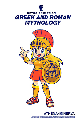 전통 여자 문화 예술 상징 일러스트 황금 전통의상 로마 모던 전쟁 신화 방패 전사 아테나 스타일 일러캐릭터 AI파일 캐릭터 사람 이탈리아 신_종교 그리스로마신화 파일형식 벡터