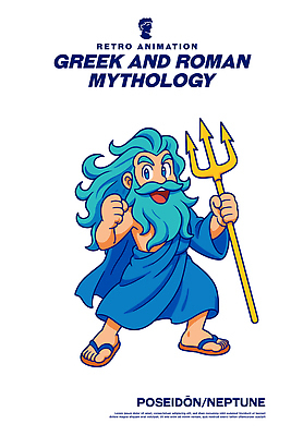 캐릭터 전통 옷 문화 바다 상징 일러스트 파란색 신 로마 그리스 모던 그림 신화 삼지창 포세이돈 일러캐릭터 AI파일 유럽 종교 창 컬러 이탈리아 신_종교 그리스로마신화 파일형식 벡터