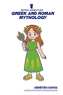 식물 문화 농업 일러스트 자연 미소 농사 화관 전통의상 밀 이미지 신성 신화 그리스로마신화 데메테르여신 로마신화 일러캐릭터 AI파일 캐릭터 전통 꽃 산업 곡류 표정 생태계 여신 파일형식 벡터