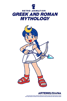 디자인 문화 일러스트 화살 이야기 전통의상 활 신화 그리스로마신화 아르테미스 로마신화 미신 일러캐릭터 AI파일 캐릭터 전통 신_종교 파일형식 벡터