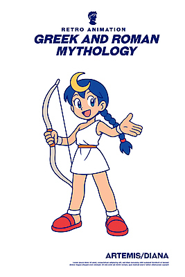 캐릭터 전통 디자인 드레스 문화 일러스트 웃음 풍경 소녀 팔짱 귀여움 활 그림 사냥 신화 아르테미스 구상 로마신화 일러캐릭터 AI파일 옷 여자 어린이 컨셉 모션 표정 신_종교 그리스로마신화 파일형식 벡터