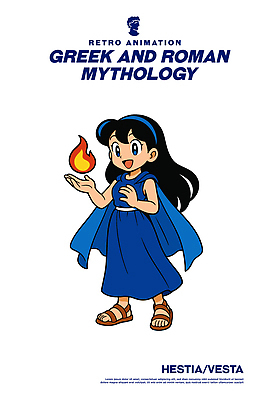 캐릭터 전통 드레스 문화 어린이 상징 일러스트 불꽃 고대문명 따뜻함 이야기 소방 복고 장면 신화 그리스로마신화 로마신화 여신 헤스티아 일러캐릭터 AI파일 옷 불 사람 신_종교 파일형식 벡터