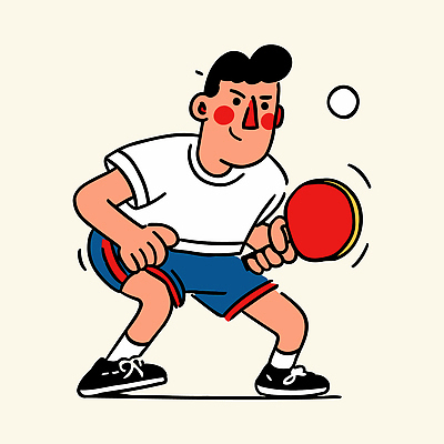 남자 스포츠 포즈 신체 일러스트 공 모션 협력 기술 취미 운동 경쟁 활발 게임 라켓 탁구 집중 즐거움 국내일러스트 AI파일 감정 스포츠용품 컨셉 놀이 건강 사람 구기 파일형식 벡터