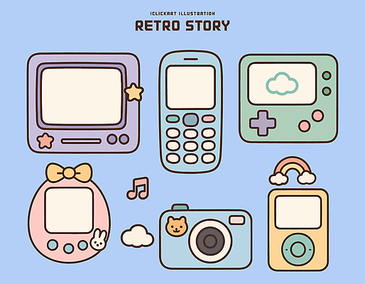 동물 구름 디자인 음악 컬러 일러스트 장신구 주택 장식 전자제품 핸드폰 장난감 유행 카메라 텔레비전 빈티지 게임기 복고 스타 국내일러스트 AI파일 자연요소 컨셉 문화예술 건물 파일형식 벡터