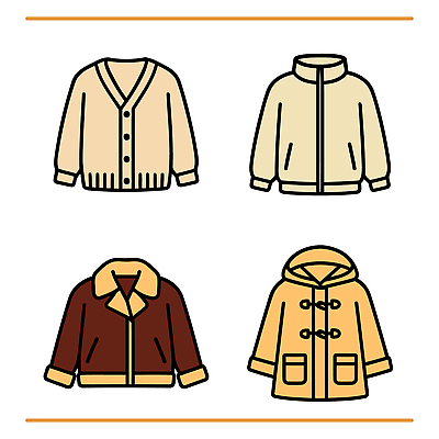 디자인 옷 패션 컬러 겨울 일러스트 따뜻함 외투 재킷 코트 여성복 남성복 카디건 소재 스타일 국내일러스트 AI파일 계절 상의 파일형식 벡터