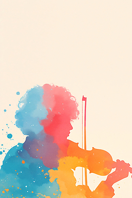 JPG 감정 실루엣 문화 예술 음악 컬러 포즈 백그라운드 연주 일러스트 수채화 소리 표현 그림 예술가 감성 뷰티풀 비올라 아티스트 창의성 창작 국내일러스트 AI일러스트 AI콘텐츠 직업 컨셉 문화예술 촬영기법 파일형식 찰현악기