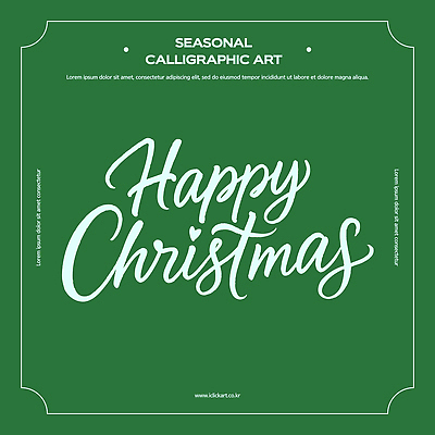 기념일 감정 컬러 컨셉 문화예술 파일형식 벡터 크리스마스 축하 캘리그라피 디자인 초록색 백그라운드 메시지 문자 장식 그림 세련 특별함 분위기 축제 계절 행복 음악 연말 AI파일 국내일러스트 일러스트