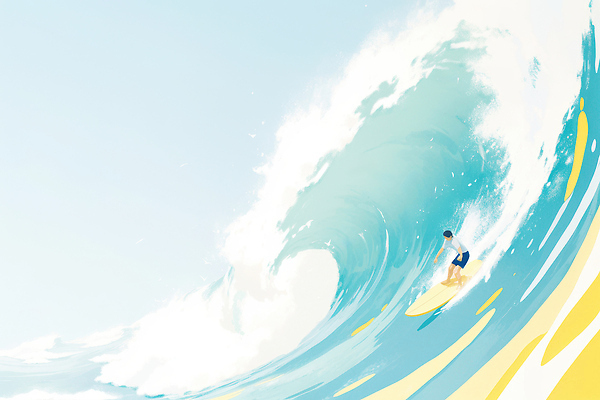 JPG 남자 모래 스포츠 파도 바다 일러스트 모션 취미 해변 물 여름 햇빛 수영 수상스포츠 서핑 수면 균형 즐거움 서퍼 국내일러스트 AI일러스트 AI콘텐츠 자연요소 계절 감정 운동선수 사람 태양 파일형식