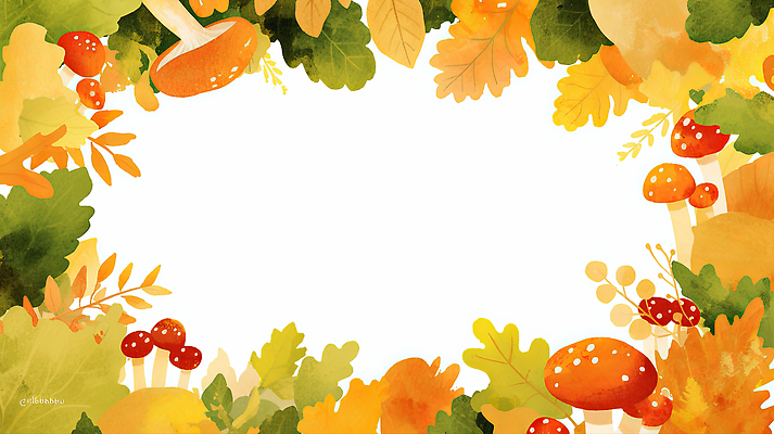 JPG 식물 계절 컬러 백그라운드 잎 일러스트 자연 잔 풍경 장식 햇빛 주황색 버섯 다양 가을 생태 질감 뷰티풀 국내일러스트 AI일러스트 AI콘텐츠 식기 다수 태양 생태계 파일형식