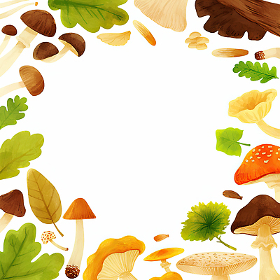 JPG 식물 디자인 컬러 백그라운드 잎 일러스트 자연 생명 생물 미술 환경 버섯 유기농 생태계 조화 창의성 국내일러스트 AI일러스트 AI콘텐츠 웰빙 문화예술 파일형식