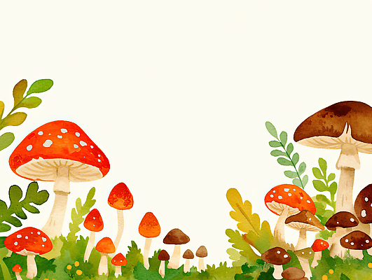 JPG 모양 식물 컬러 잎 일러스트 자연 수채화 풍경 초원 그래픽 여름 농장 환경 버섯 생태 숲 조화 생동감 국내일러스트 AI일러스트 AI콘텐츠 계절 농업 생태계 파일형식