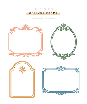 디자인 예술 선 컬러 패턴 곡선 일러스트 프레임 틀 그래픽 장식 전시 앤티크 표현 빈티지 모음 스타일 세련 국내일러스트 AI파일 컨셉 무늬 한글 파일형식 벡터