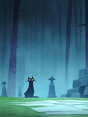 JPG 나무 동물 여유 일러스트 자연 조명 미소 고양이 어둠 산책로 할로윈 안개 분위기 숲 신비 조용 석등 수목 시야 국내일러스트 AI일러스트 AI콘텐츠 식물 감정 길 컨셉 포유류 날씨 표정 반려동물 생태계 파일형식