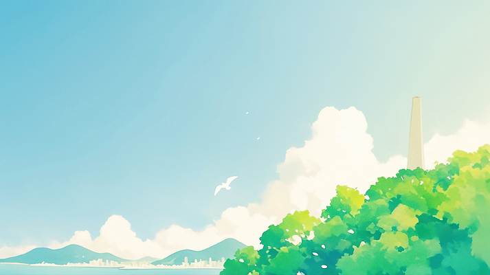 JPG 나무 여유 바다 섬 여행 일러스트 자연 하늘 산 풍경 일상 햇빛 평화 환경 생태 조화 경관 국내일러스트 AI일러스트 AI콘텐츠 식물 감정 컨셉 라이프 태양 생태계 파일형식