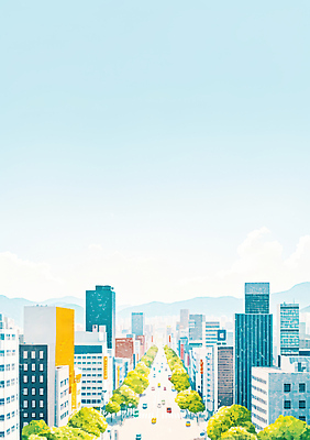 JPG 일러스트 자동차 자연 하늘 거리 풍경 여러명 건물 일상 생활 일몰 활발 도시 도심 가로수 모던 조화 국내일러스트 AI일러스트 AI콘텐츠 건축물 육상교통 다수 컨셉 사람 라이프 노을 생태계 파일형식