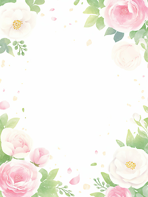 JPG 식물 디자인 꽃 분홍색 백그라운드 잎 일러스트 자연 수채화 그래픽 장식 여름 봄 흰색 우아함 초대장 부드러움 디지털아트 국내일러스트 AI일러스트 AI콘텐츠 카드프레임 계절 컬러 컨셉 카드_감사 프레임 감각 생태계 파일형식