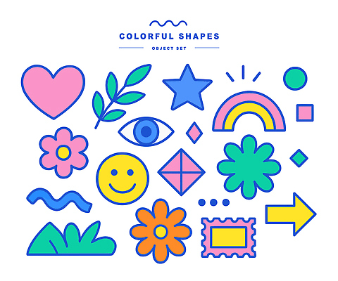 모양 도형 디자인 꽃 별 예술 컬러 백그라운드 패턴 일러스트 그래픽 장식 도구 하트 표현 개성 창의성 스타일 국내일러스트 AI파일 자연요소 식물 무늬 파일형식 벡터