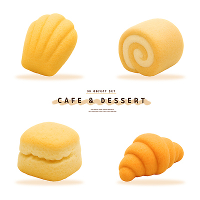 PSD 편집이미지 음식 빵 컬러 패턴 디저트 3D 과자 카페 달콤 크루아상 질감 롤케이크 슈크림 펠트 편집3D 무늬 케이크 상점 맛 크림 디지털합성 파일형식 천_직물