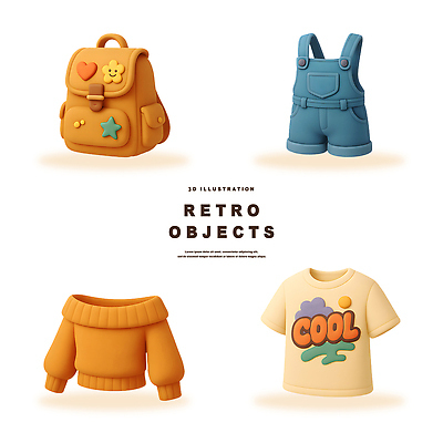 PSD 편집이미지 디자인 옷 패션 컬러 티셔츠 가방 3D 귀여움 청바지 스웨터 그림 복고 아이템 스타일 편집3D 잡화 컨셉 셔츠 상의 바지 디지털합성 파일형식