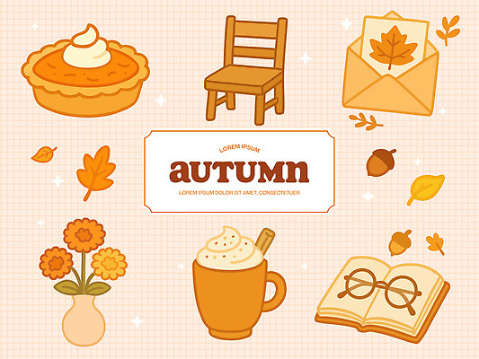 계절 꽃 음식 컬러 의자 일러스트 자연 휴식 디저트 아이디어 따뜻함 풍경 일상 장식 가을 차 맛 편안함 편지 오브젝트 국내일러스트 AI파일 식물 음료 가구 컨셉 라이프 감각 생태계 파일형식 벡터