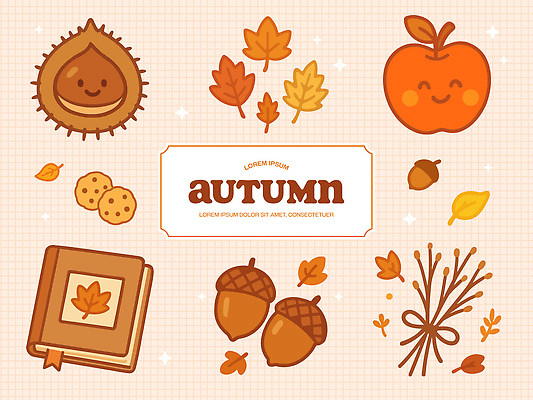 캐릭터 감정 낙엽 과일 일러스트 자연 나뭇잎 주택 따뜻함 수확 가을 분위기 편안함 도토리 색감 디지털아트 국내일러스트 AI파일 계절 컨셉 잎 농업 건물 견과류 감각 생태계 파일형식 벡터