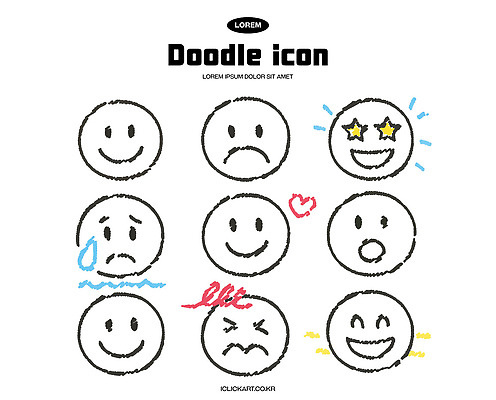 디자인 감정 일러스트 사랑 웃음 귀여움 슬픔 분노 표현 그리기 손그림 이모티콘 국내일러스트 AI파일 컨셉 모션 표정 파일형식 벡터