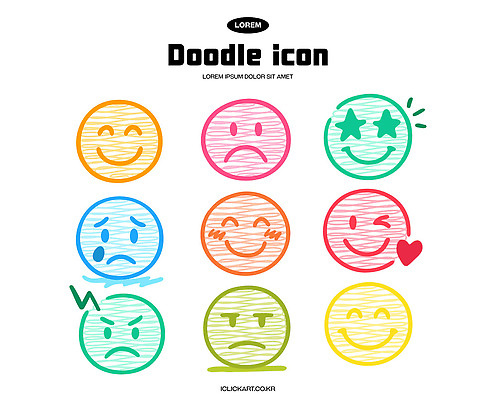디자인 행복 감정 컬러 일러스트 표정 사랑 그래픽 놀람 슬픔 분노 원형 즐거움 심플 국내일러스트 AI파일 도형 파일형식 벡터
