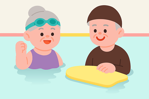 노년 여유 일러스트 모션 수영장 건강 웃음 취미 생활 여름 친구 학습 운동 수중 수영 도구 연령 즐거움 노화 국내일러스트 AI파일 계절 교육 감정 컨셉 관계 표정 성인 수상스포츠 파일형식 벡터