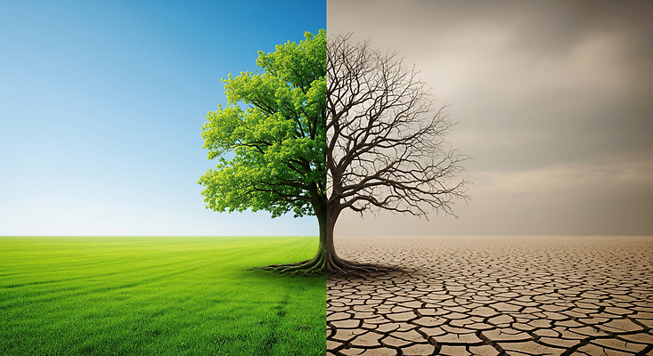 JPG 나무 편집이미지 지구 자연 생명 날씨 초원 환경 비교 변화 생태계 가뭄 이미지편집 AI컴퓨터그래픽 AI콘텐츠 식물 컨셉 파일형식