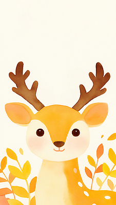 JPG 동물 캐릭터 디자인 행복 컬러 잎 일러스트 자연 사슴 따뜻함 그래픽 노란색 귀여움 가을 표현 거친 편안함 그림 상상력 국내일러스트 AI일러스트 AI콘텐츠 식물 계절 감정 컨셉 포유류 감각 생태계 파일형식