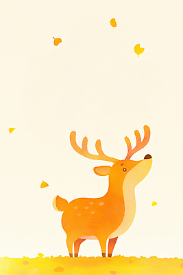 JPG 동물 감정 여유 백그라운드 일러스트 자연 하늘 생명 동화 사슴 평화 귀여움 가을 숲 뷰티풀 국내일러스트 AI일러스트 AI콘텐츠 계절 컨셉 포유류 생태계 파일형식