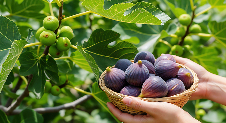 JPG 나무 편집이미지 농업 과일 자연 초록색 여름 햇빛 농장 바구니 검은색 수확 신선 과수원 무화과 의료성형뷰티 편집실사 AI인물포토 AI콘텐츠 식물 계절 산업 컬러 태양 CG 생태계 파일형식 AI포토